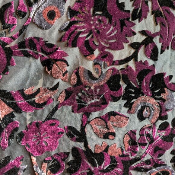 NWT Liz Claiborne Blouse Floral Velvet Burnout Whimsigoth Plus Size 1XP - Picture 7 of 10